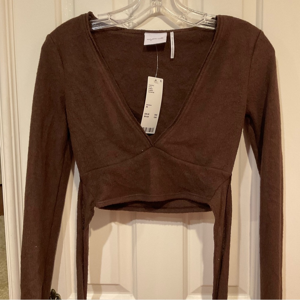 NWT Urban Outfitters Long Sleeve Crop Top Knit Sweater